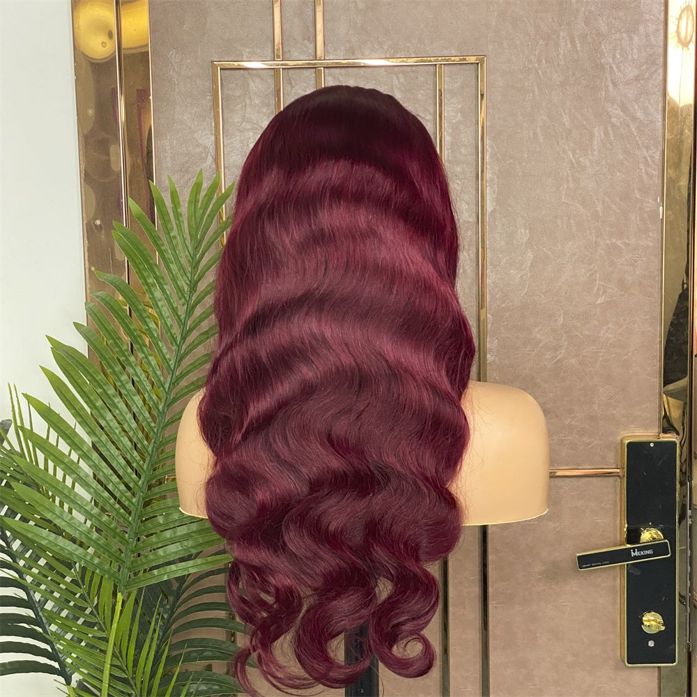 Dark Red 99j Color Lace Wig Straight/Body
