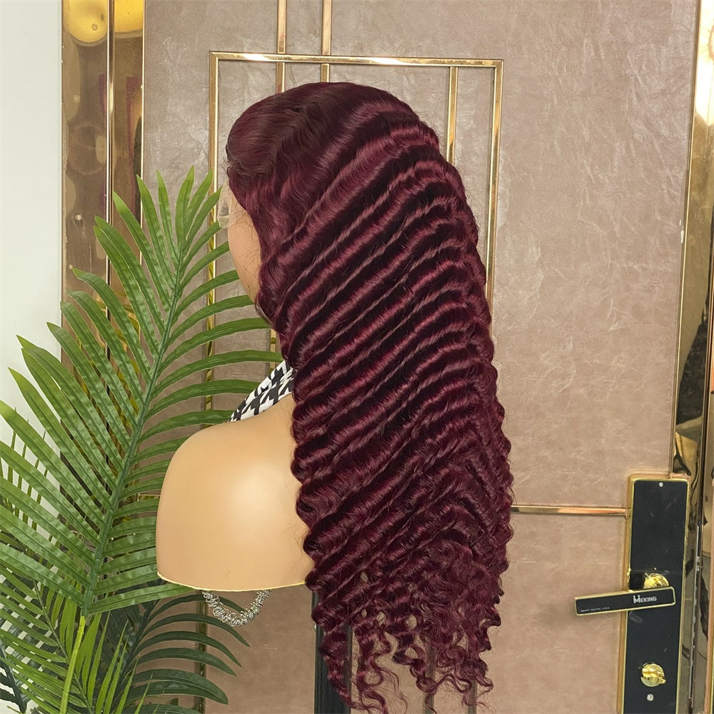 Dark Red 99j Color Lace Wig Straight/Body