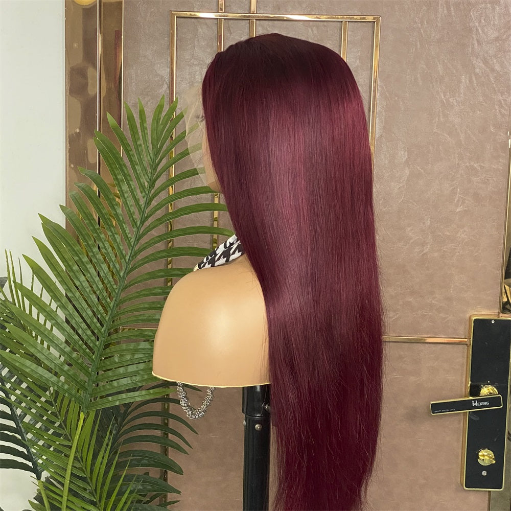 Dark Red 99j Color Lace Wig Straight/Body