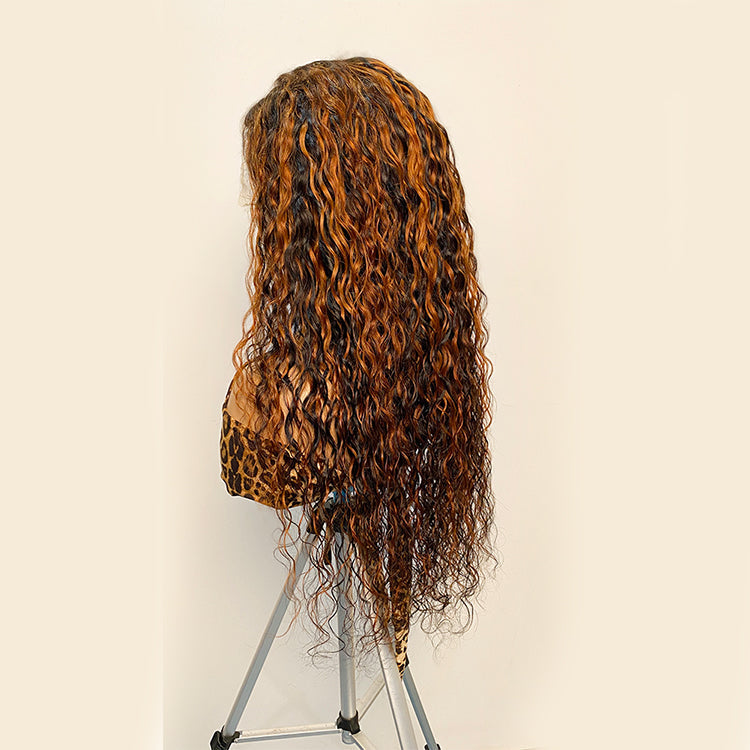 Water Wave Highlight 1b/30 Lace Frontal Wigs Human Hair