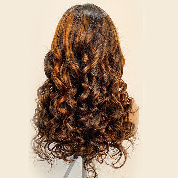 Loose Wave Highlight 1b/30 Lace Frontal Wigs Human Hair