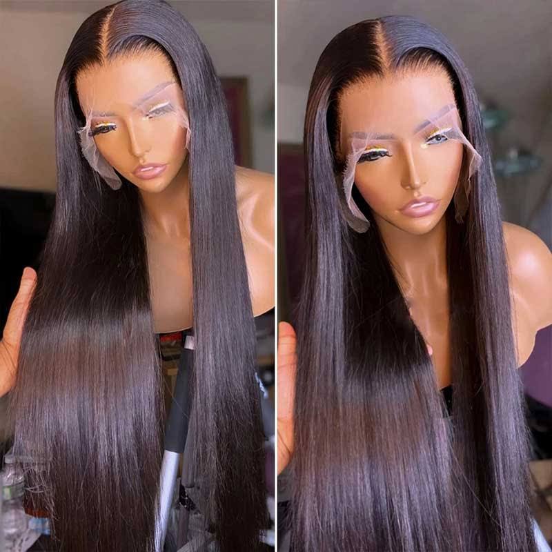 Straight 13"x4" HD LACE FRONTAL WIG 180% Density